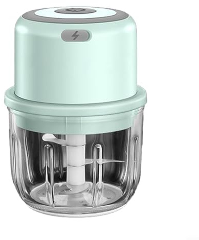 Hachoir électrique sans fil portable de 300 ml avec batterie rechargeable USB et lame en acier inoxydable 304 pour traitement rapide des aliments (vert)