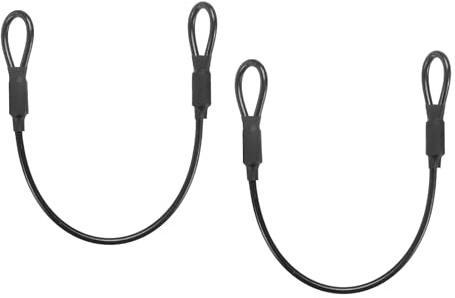 PATIKIL Security Cable Lock (4mm x 30cm, 1ft, Black)(2Pcs) | Vinyl Coated Galvanized Steel Flexible Wire Rope,Safety Cable Luggage Lock,with Double Loops,for Outdoor/Travel/Hanging