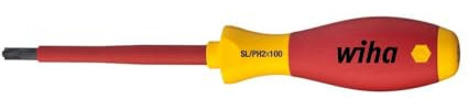 Wiha Schraubendreher SoftFinish® electric PlusMinus/Phillips (30715) SL/PH2 x 100 mm VDE geprüft, stückgeprüft, ergonomischer Griff für kraftvolles Drehen, Allrounder für Elektriker