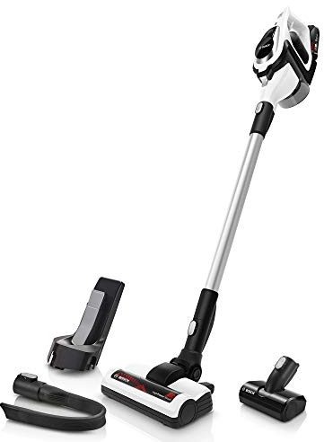 Bosch Akku-Staubsauger Unlimited Serie 8 BKS811MTB, kabelloser Handstaubsauger, beutellos, Hygiene-Filter, hohe Saugleistung, Lange Laufzeit, Fugendüse, alle Bodenarten, weiß