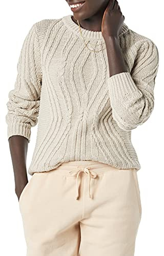 Amazon Essentials Donna Maglione Girocollo a Coste in 100% Cotone