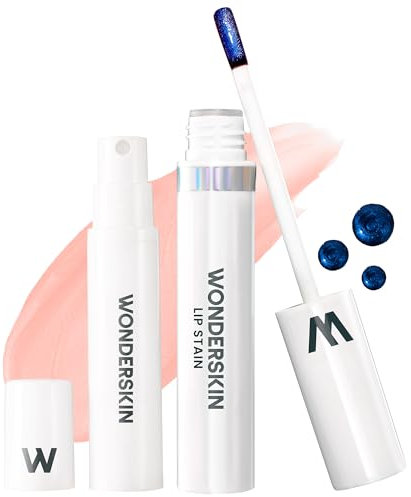 Wonderskin Wonder Blading All Day Lip Stain Peel Off Masque and Reveal Kit - Long Lasting, Waterproof Nude Lip Tint, Transfer Proof Natural Makeup Stain Kit (Adore)