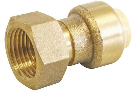 SOMATHERM FOR YOU, Raccord laiton à clipser pour tubes cuivre, PER, multicouche Ø14 mm - Écrou tournant 15/21, montage rapide et fiable, sans outil, pour plomberie et chauffage