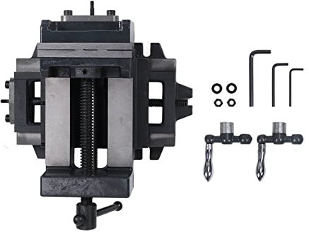 5in Cross Slide Drill Press Vise Cast Steel Precise Bench Vice for Milling Machine Cross Slide Drill Press Vise