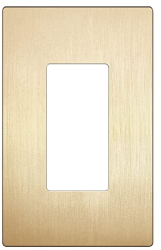 LIDER Brushed Finish Decorator Switch Cover, Screwless Wall Plate, Mid-Size 1-Gang 4.88 x 3.11, Unbreakable Polycarbonate Thermoplastic, UL Listed, LSWP-31M-BGD, Brushed Gold