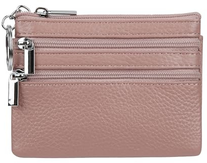 Genuine Leather Purse for Women with Keyring