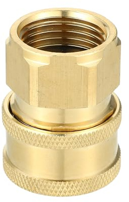 Hihaha 1/2G Internal Thread Pressure Washer Coupler/Outer Washer Gun Adapter Universal for 3/8 Adapter Copper Tone