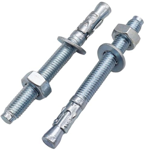 SKIR'CO Ancoraggi a cuneo zincati M10 x 100 mm, tasselli in metallo, bullone di ancoraggio, ancoraggio per muratura, ancoraggio per calcestruzzo, 20 pezzi