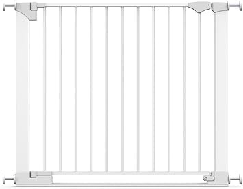 Safetots SafeStep Gate, White, 89cm - 96cm, Extra Low Walkthough, 74cm Extra Wide Doorway, One Piece Extra Wide Gate for Stairs, Hallways and Doors, Baby and Toddler, Easy Installation