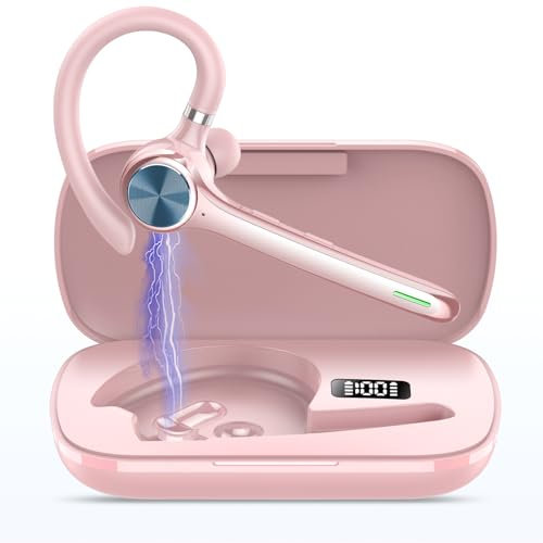 Hoxe Auriculares Bluetooth Inalámbricos 5.3 Para Mujer - HiFi Estéreo Deportivos Con 4 ENC Cancelación Ruido, Micrófono HD, Intrauditivos Ligeros y Cómodos (Rosa)