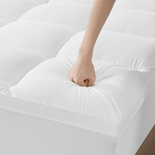 DUANDUAN Dicke Matratzen Topper 160X200cm 5cm hoch, Microfaser Matratzentopper mit tiefen Taschen, weicher gesteppter Matratzenschoner, Matratzenauflage - atmungsaktiv und maschinenwaschbar