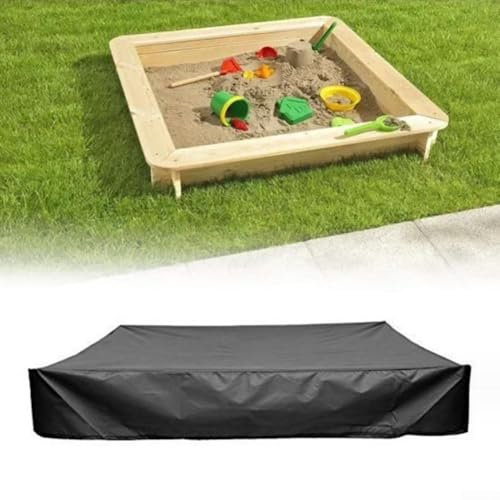 Sandbox Cover, Square Waterproof Sand-Pit Cover, Dustproof for PROTECTION, Black Canopy, With Drawstring Avoid, For Various Sandbox Sizes(120 * 120 * 20cm)