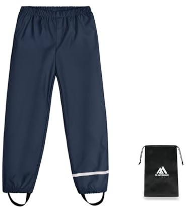 flintronic Kids Waterproof Trousers, Rain Pants with Reflective Strip, for Boys Girls Outdoor Mud Dirty Proof, 1 Pack