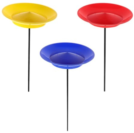 HEALSOPTHY Set 3 Pezzi Piatti da Giocoleria in Plastica con Bastoni, Strumento Professionale per Allenamento di Precisione e Stabilità, per Spettacoli Circensi e Eventi Sportivi