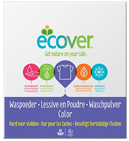 Ecover Lessive Poudre Origine Naturelle Éco-Responsible/Doux pour Votre Peau pour Linge Couleur, Lavande, 40 Lavages, 3 kg