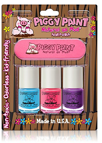 Piggy Paint Nail Polish and File Kit (Sea-quin, Forever Fancy, Girls Rule)