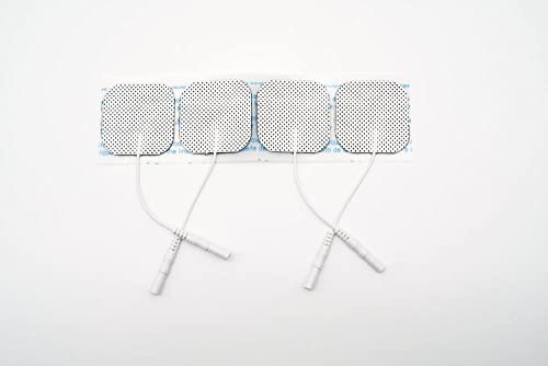 T.E.N.S. - E.M.S H5 2006 Elektroden, Carbon Plus mit Hydrogel und Anschlusskabel, 40 mm x 40 mm (4-er Pack)