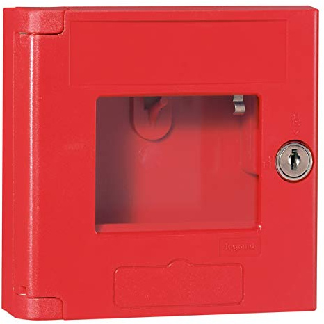 LEGRAND, Sicherheitskasten (rot) IP 44 - IK 07 inklusive eingebautem Schloss zum Abschließen des Schlüsselkasten, 038054