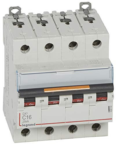 Disjoncteur DX³ 25kA - 4P 400V~ - 16A - courbe C - 4 modules