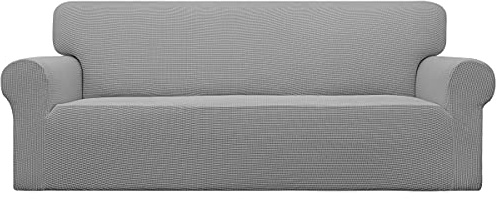Easy-Going Stretch Couch Covers for Sofa Washable Large Light Gray