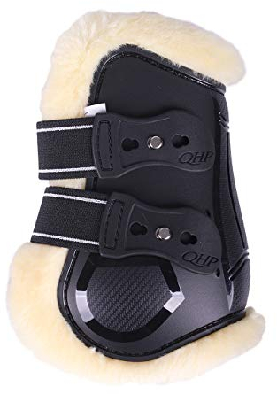 ARBO-INOX - Streichkappen - mit Fellimitat - elastischer Schnellverschluss (Full, Schwarz)