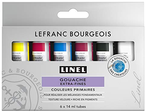 Lefranc Bourgeois Linel Tempera Fine - Set 6 Tubi da 14 ml - Colori Primari
