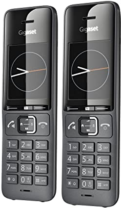 Gigaset Comfort 520HX Duo - 2 DECT-Mobilteile mit Ladeschale - Fritzbox-kompatiel, Schnurloses Telefon für Router & DECT-Basis, titan-schwarz [Kompatibel in DE, IT, FR, NL, BE, CHE, AUT] [Ohne Basis]
