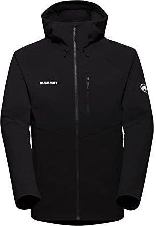 Mammut Ultimate Comfort SO Hooded Jacket Men | Softshelljacke für Herren, Outdoor Jacke, Wanderjacke, Funktionsjacke, Softshell, Allwetterjacke, Multifunktionsjacke mit Kapuze | Schwarz, XXL