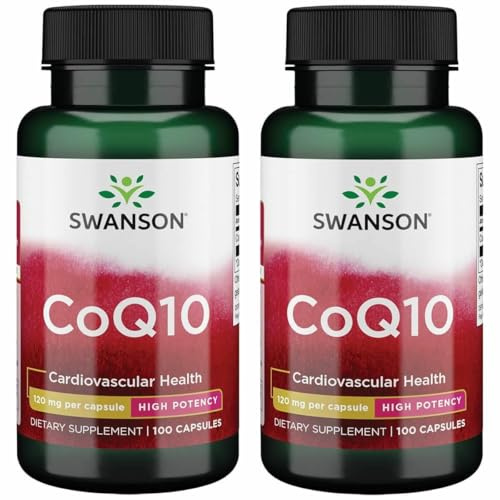 Swanson CoQ10 - Helps Promote Heart Health, Energy Support, & Aids Overall Cardiovascular System Health - Helps Maintain Coenzyme Q10 Supplement - (100 Capsules, 120mg Each) (2 Pack)