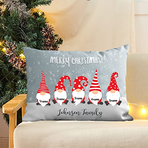 Cuscino natalizio personalizzato con stampa personalizzata pupazzo di neve Famiglia nome federa decorazione interna per camera da letto, divano, soggiorno, nonna regali