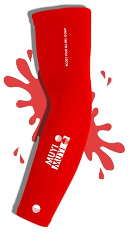 MUYI ® Manchons de jeu - manchons de bras / manchons - hommes/femmes - pour handball, volley-ball, basketball, vélo de route - manches de sport - accessoires de sport - manchons de compression, Rouge