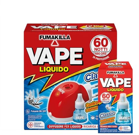 Vape Zanzare Diffusore Elettrico Con Ricarica Liquida Nuova Versione (Classic)