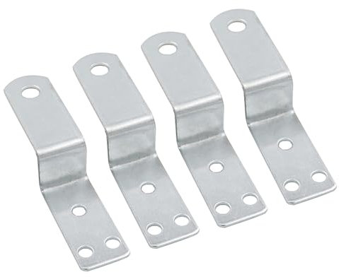 SagaSave Lot de 4 supports d'angle en forme de Z - Fixations de meubles pour maison, grange et abri de jardin - Taille M - Fer Argenté - Montage général