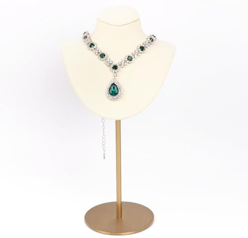 RQQM Necklace Display Stand For Selling Velvet Chain Jewelry Bust Holder Organizer With Stainless Steel Stand Jewelry Display