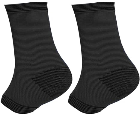 Milageto 2 Piezas Muay Thai Soportes Tobillo Calcetines Protector Vendaje Material Confortable de Nylon Adecuado para Niños Boxeo Deportes Artes Marciales, Negro