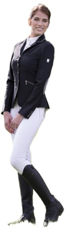 Equi-Theme/Equit'M 988549240 Veste Softshell de compétition pour Femme Noir/Gris Clair Taille Unique