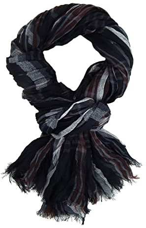 Ella Jonte Herrenschal schwarz grau braun Viskose Herren Schal Herrentuch Tuch