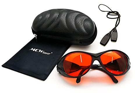 MCWlaser 190-540nm Laser Safety Goggles OD7+ For UV light Violet Blue Green Laser 405nm 445nm 450nm 455nm 532nm Laser Eye Protection Glasses Absorption Type EP-3 Style 2