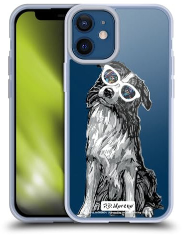 Head Case Designs Officially Licensed P.D. Moreno Border Collie Black And White Dogs Gel Case [Military Grade Protection] Compatible with Apple iPhone 12 Mini and Compatible with MagSafe