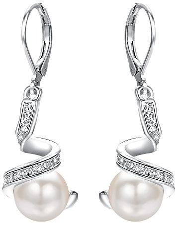 Vissen Boucles d'oreilles Pendantes Perle Femme en Zirconium Dormeuses Boucle oreille femme Fille Chic Bijoux Cadeau