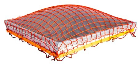 Tie Down Safety Portable Skylight Netting System | Bright Orange OSHA Compliant Temporary Fall Protection | Walking & Working Surface Safety Net | Includes Straps, Hooks & Carry Bag | 10x10 ft