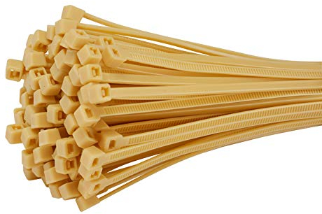 Fix&Easy Kabelbinder 2,5x200mm Bambus beige 150 Stück UV- und Wetterbeständig Set für Garten Sichtschutz Schilfrohrmatte Balkonsichtschutz Terrasse Bambusmatte Bambuszaun Bambuswand