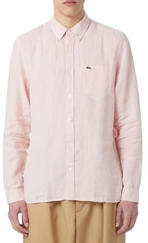 Lacoste -Men S L/S Woven SHIRT-CH5692-00, Rose clair, L/XL - 43, Rose clair (T03), 41