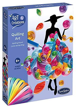 Sentosphere 3920540 Bastelset Quilling Art Kleid, Kreativ-Set für Kinder und Erwachsene, DIY, Papierbasteln, Fashion, Mode