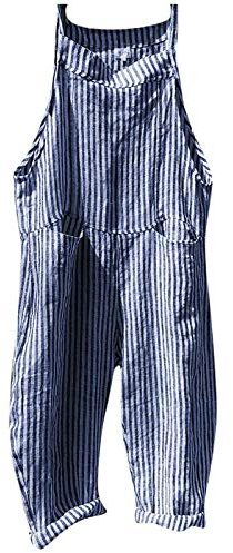 IQYU Peto para mujer, pantalones de trabajo de tela de verano, largos, vintage, monos de verano, pantalones de lino, pantalones holgados, tallas grandes, monos de una pieza, monos de trabajo, monos de