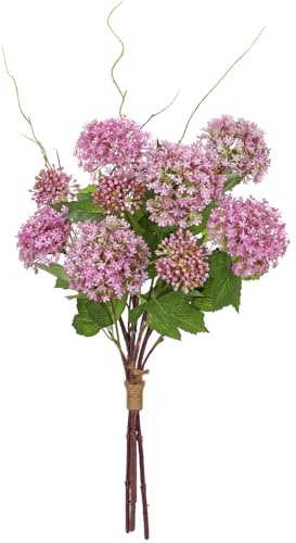 Oairse Bouquet de fleurs d'hortensia artificielles violettes de 48,3 cm avec 9 têtes de fleurs artificielles pour arrangement floral, vase de maison, mariage, centre de table