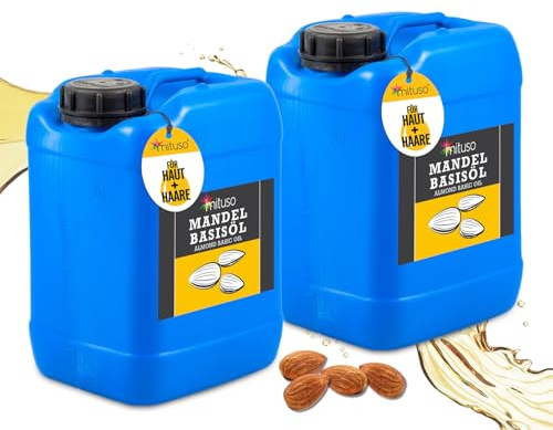 Mandel Basolja söt, 10 liter – vegansk och genteknikfri | hud- och hårvård, aromaterapi, basolja för massage och naturkosmetik – mituso