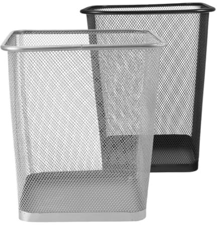 EXCEART Corbeille À Déchets De Bureau En Maille 2 Pièces Poubelle Carrée En Métal Pour La Maison Ou Le Bureau