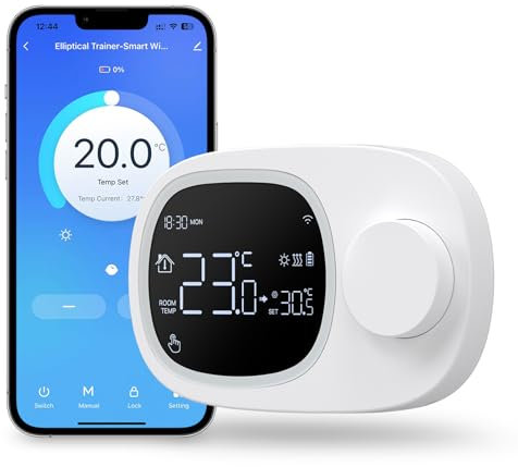 MIUCDA Termostato inteligente para calefacción y enfriamiento, termostato de pared, funciona con pilas, para montaje en superficie, termostato de calefacción WiFi para calderas de gas con error de voz