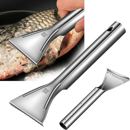 Squamatore per pesci in acciaio inossidabile, Squamatore per pesci, Squamatore per pesci in acciaio inossidabile 304, Strumento per la rimozione delle squame per pesci da cucina (1 pz)